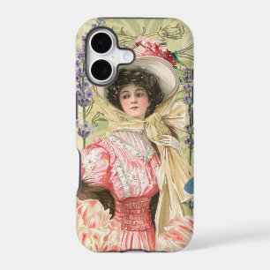 Pink Floral Victorian Woman Regency