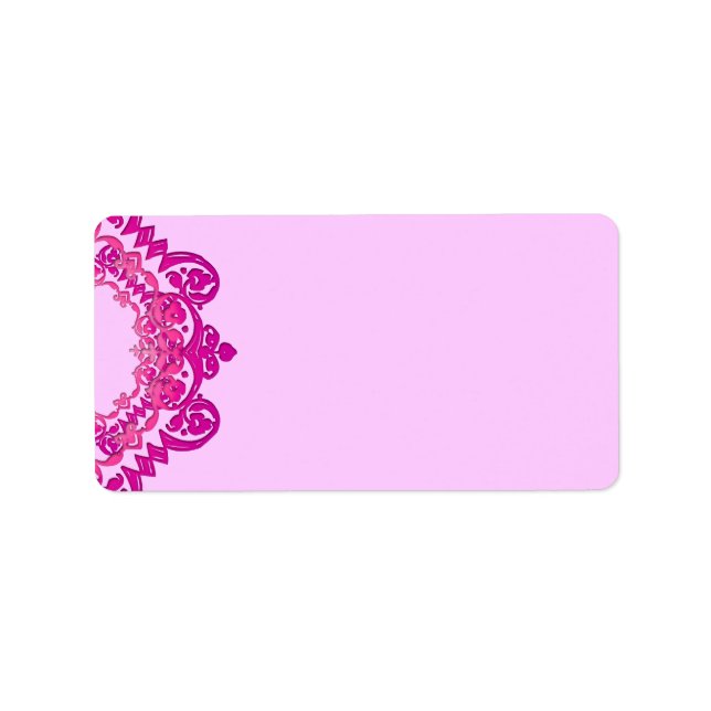 Pink Floral Vintage Art Address Label (Front)