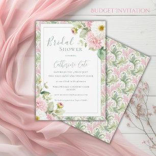 Pink Floral Vintage Bridal Shower Invitation