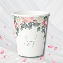 Pink Floral Vintage Garden Roses Baby Shower