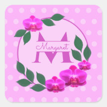 Pink floral vintage personalised name initial
