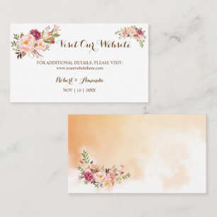 Pink Floral Visit our Website Wedding insert card