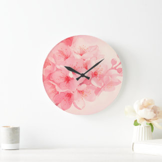 Pink Floral Wall Clock –Pink Blossom Home Decor
