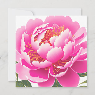 Pink Floral Watercolor Blank Greeting Card
