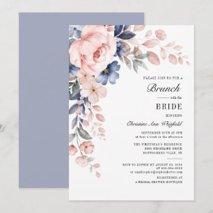 Pink Floral Watercolor Bridal Brunch Custom Invitation