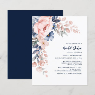 Pink Floral Watercolor Bridal Shower Invitation