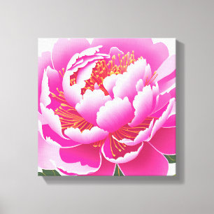 Pink Floral Watercolor Canvas Print