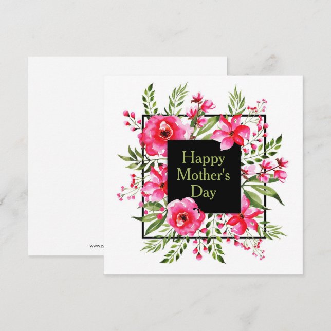 Pink Floral Watercolor Invitation (Front/Back)