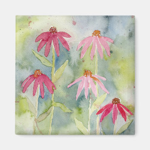 Pink Floral Watercolor Magnet