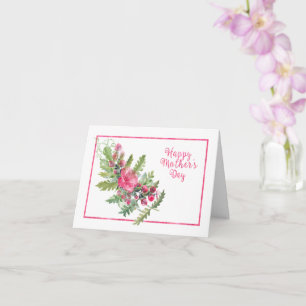 Pink Floral Watercolor Mother's Day Card