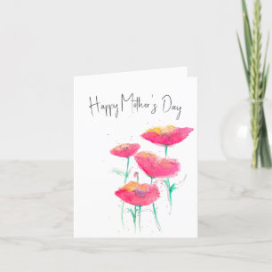 Pink Floral Watercolor Mother's Day Card
