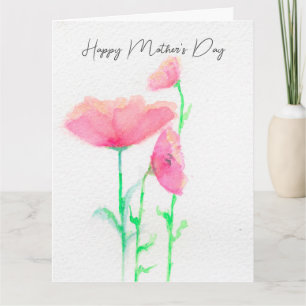 Pink Floral Watercolor Mother's Day Card