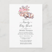 Pink Floral Watercolor Paris theme Drive By Shower