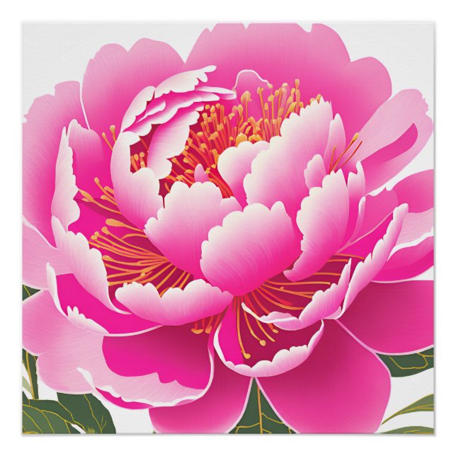 Pink Floral Watercolor Poster (Front)