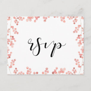 Pink floral watercolor RSVP Postcard