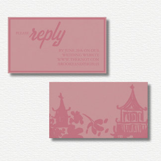 Pink Floral Watercolor Wedding Enclosure Card