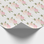 Pink Floral Watercolor Wedding Wrapping Paper<br><div class="desc">Pretty floral watercolor romantic beautiful gift wrap.  Pastel colours add to the beauty of this paper.</div>