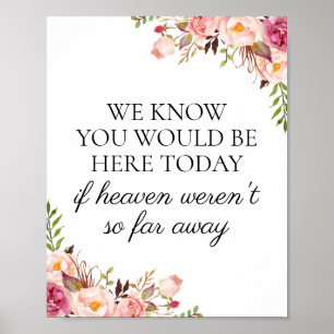 Pink Floral We Know You Would Be Here Today Sign