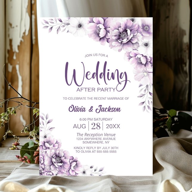 Pink Floral Wedding After Party Invitation (Creator Uploaded)