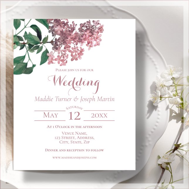 Pink Floral | Wedding Budget Invitation (Creator Uploaded)