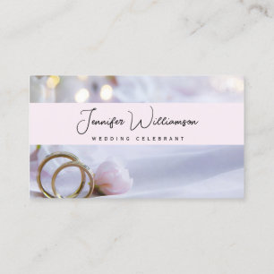 Pink Floral Wedding Celebrant Business Card