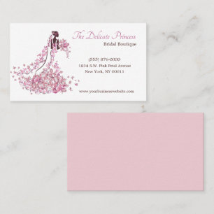 Pink Floral Wedding Dress Bridal Boutique Shop Business Card