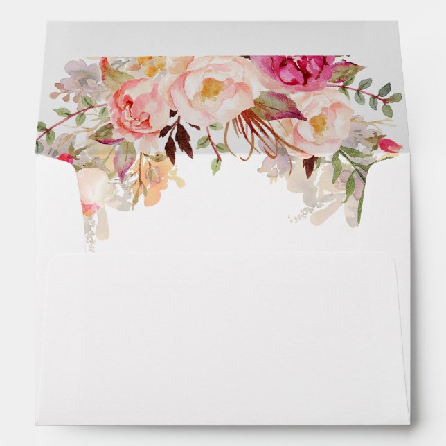 Pink Floral Wedding Envelopes (Back (Bottom))