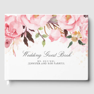 Pink Floral Wedding Guest Book