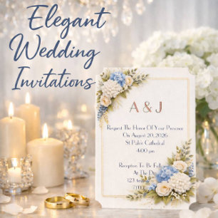 Pink floral wedding invitation