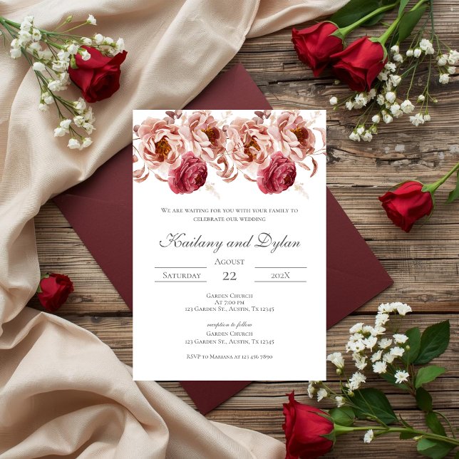 Pink Floral Wedding invitation (Creator Uploaded)