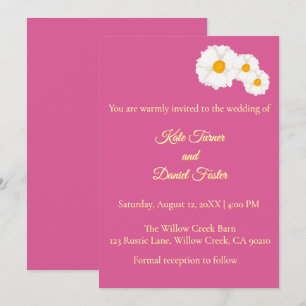 Pink Floral Wedding Invitation