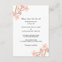 Pink Floral Wedding Invitations