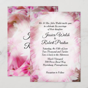 Pink Floral Wedding Invitations