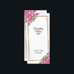 Pink Floral Wedding Menu<br><div class="desc">Menus featured with beautiful pink flowers on a white background ready for you to personalise. A great template design for a wedding, anniversary, birthday or any other event by simply changing the text. Matching products are available. ⭐This Product is 100% Customisable. Graphics and/or text can be added, deleted, moved, resized,...</div>