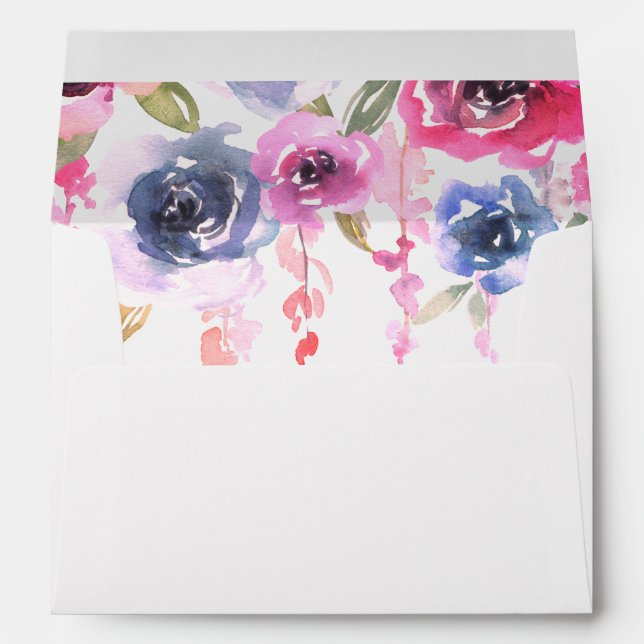 Pink Floral Wedding Shower Envelope (Back (Bottom))