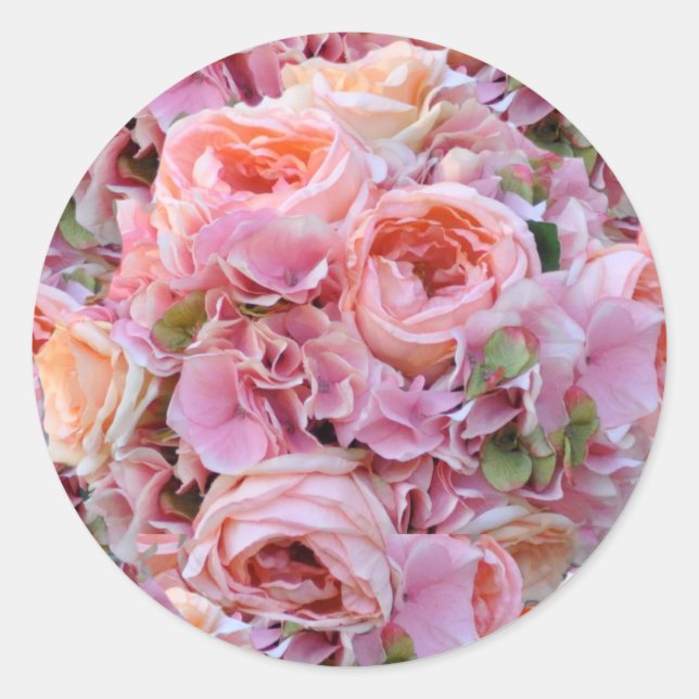 Pink Floral Wedding Stickers (Front)