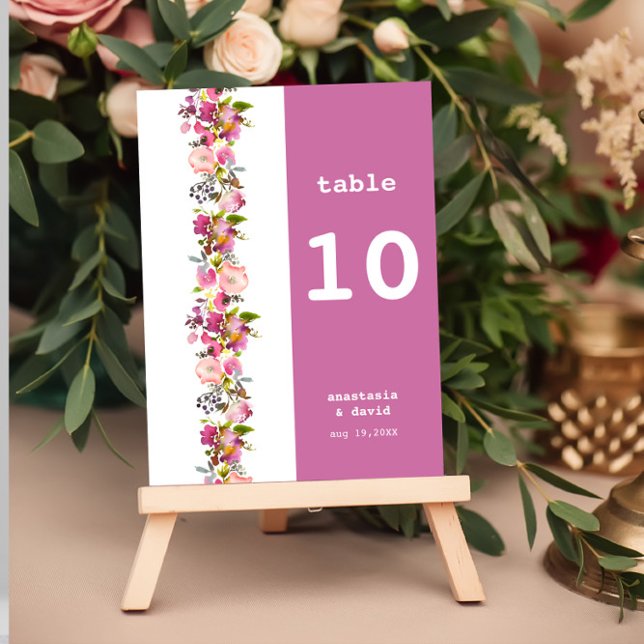 Pink Floral Wedding Table Number (Creator Uploaded)