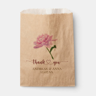  Pink Floral Wedding Thank You Favour Bags
