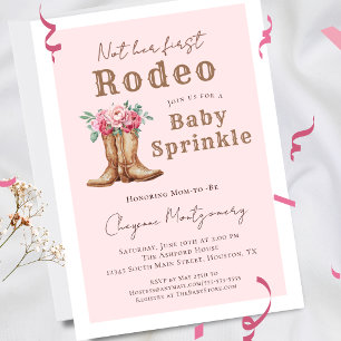 Pink Floral Western Cowgirl Baby Sprinkle Invitation