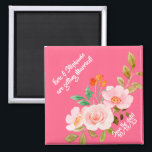 Pink Floral Whimsy Wedding Save the Date Magnet<br><div class="desc">.: Adorable,  Customizable Pink Floral Save-the-Date Magnets
.: Coordinating Stationary and Decor Available</div>