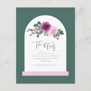 Pink Floral White Arch Leafy Green Enclosure Card