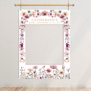 Pink Floral Wildflower Photo Booth Poster – Dusty 