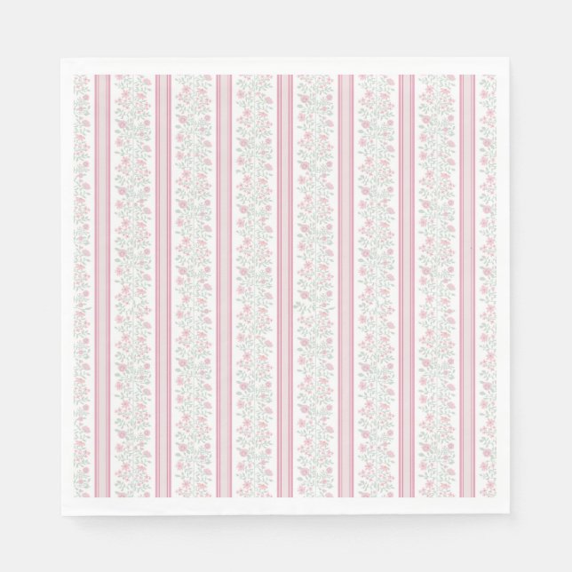Pink Floral Wildflowers Coquette Napkin (Front)