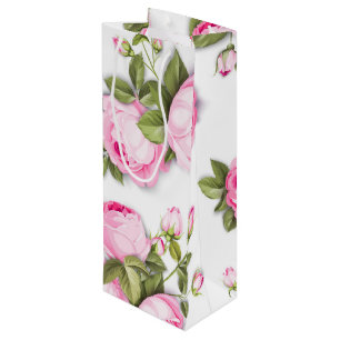   Pink Floral     Wine Gift Bag