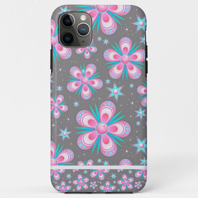 Pink Floral with Brown Accents Case-Mate iPhone Case (Back)