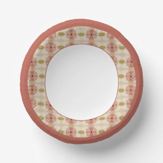 Pink Floral With Cream Paper Plate