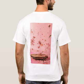 Pink Floral Wood Background T-shirt