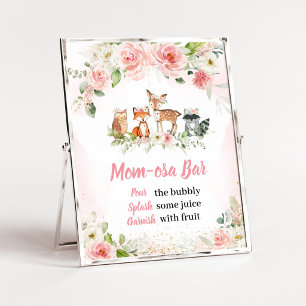 Pink Floral Woodland Shower Mum Osa Bar Sign