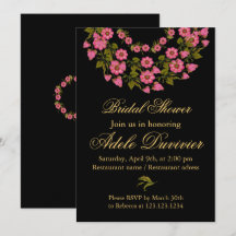 Pink Floral Wreaths | Bridal Shower Invitation