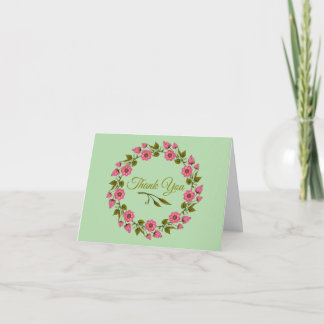 Pink Floral Wreaths Thank You